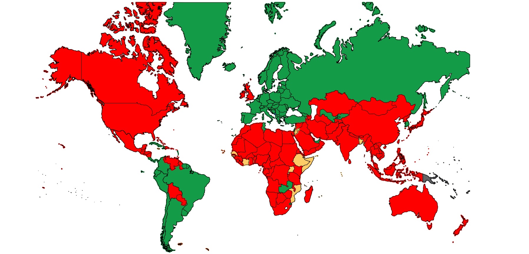 Mapa svijeta za vize