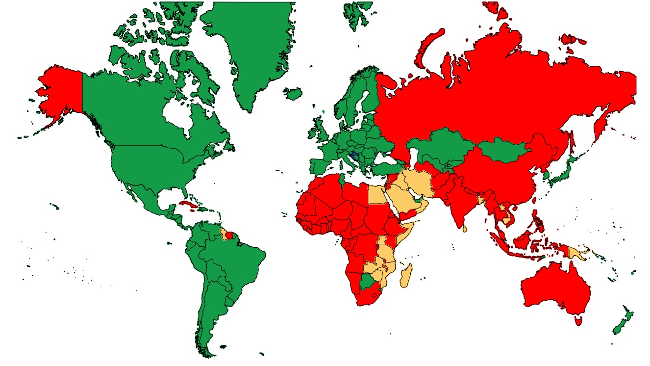 Mapa svijeta za vize